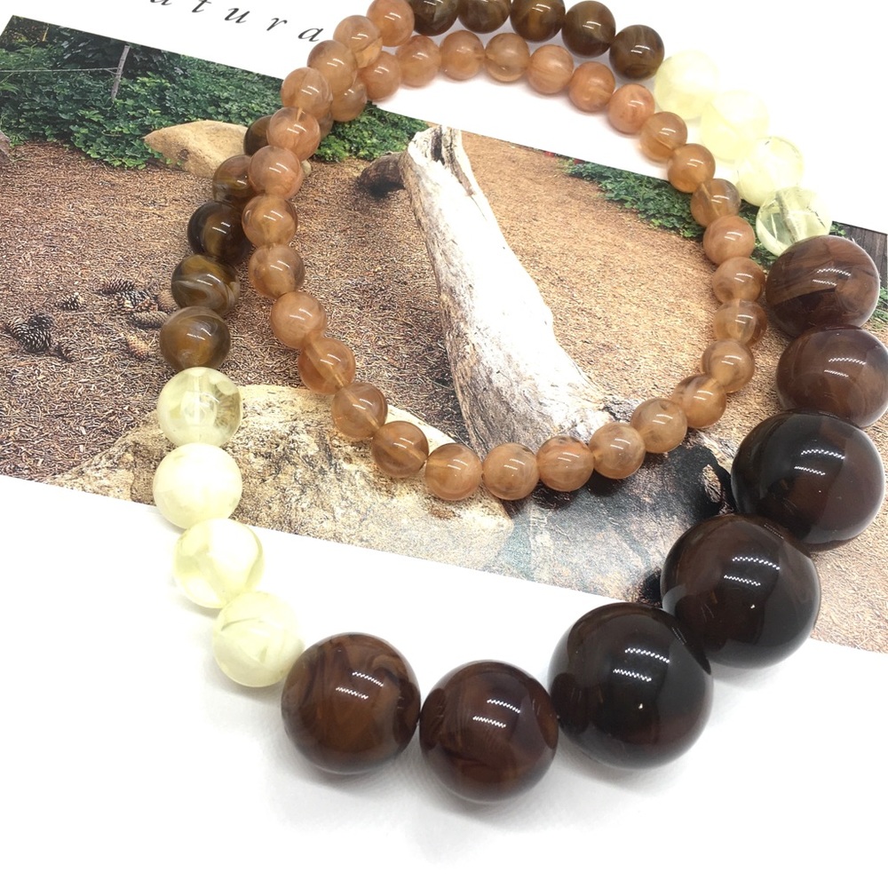 60s Multiple Color Lucite Plastic Marble Necklace - image 2